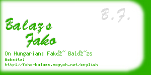 balazs fako business card